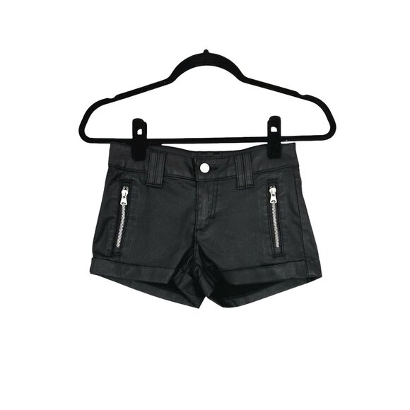 bebe Pants - Bebe Matte Coated Clean Zip Shorts